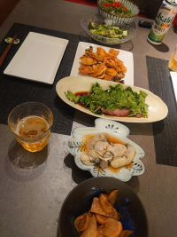 タンドリーチキンの夕食